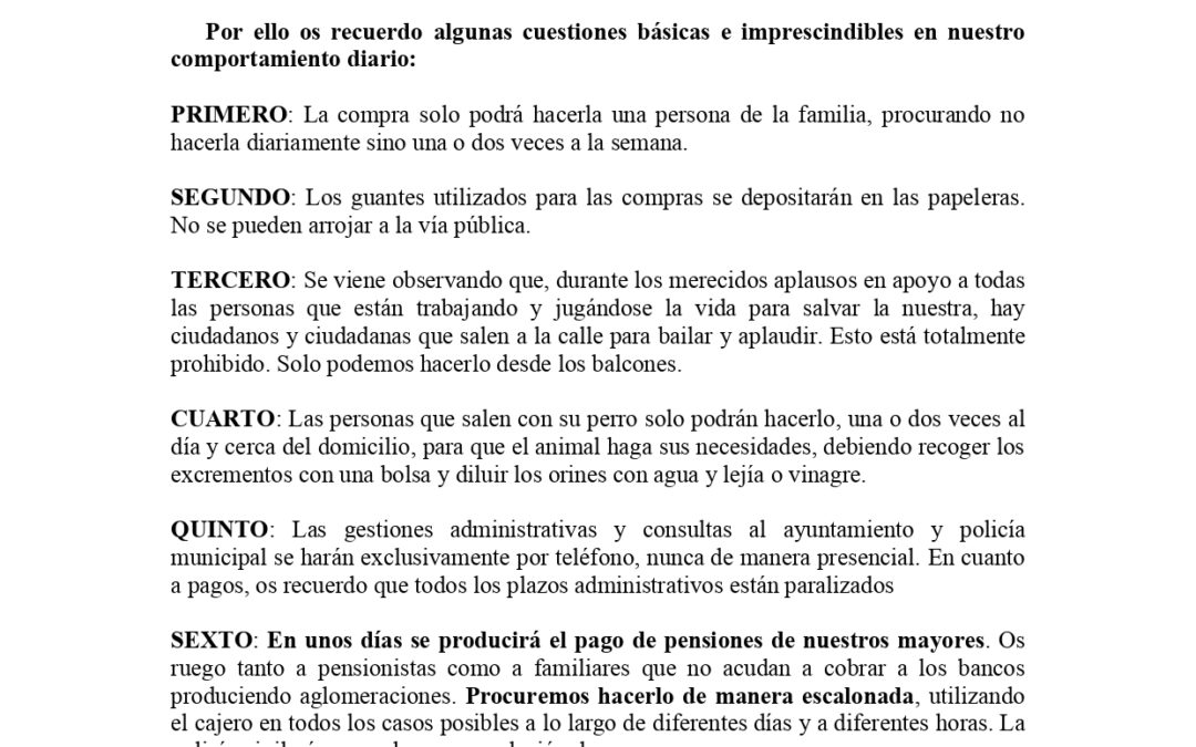 AVISO IMPORTANTE: BANDO ALCALDÍA SOBRE EL COVID-19. 1