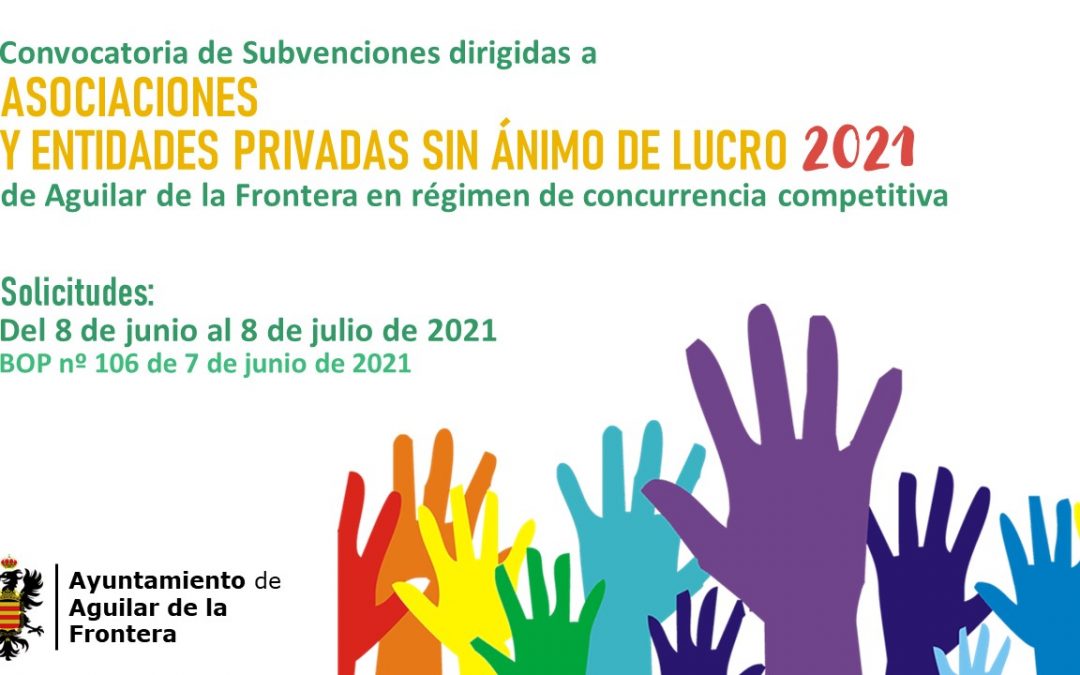 Convocatoria de Subvenciones a Asociaciones y Entidades Privadas sin Ánimo de lucro en Régimen de Concurrencia Competitiva 2021